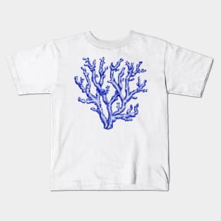 Blue and white sea coral Kids T-Shirt